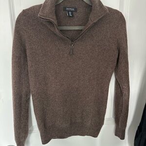 Isaac Mizrahi Women's Brown Zip-Front Sweater - 100% Cashmere
